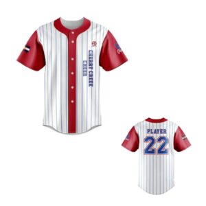 Full Dye Sub Full Button Short Sleeve Jersey – Varsity Pattern – Womens/Youth Girls